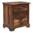 thumbnail image 1 of Taran Designs Darcy 3-drawer Live Edge Solid Wood Nightstand in Dark Brown, 1 of 7