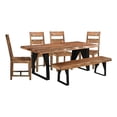 thumbnail image 1 of Taran Designs Darcy 6-piece Live Edge Wood Dining Set in Brown, 1 of 17