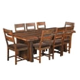 thumbnail image 1 of Taran Designs Darcy 9-piece Upholstered Solid Wood Dining Set in Dark Brown, 1 of 14
