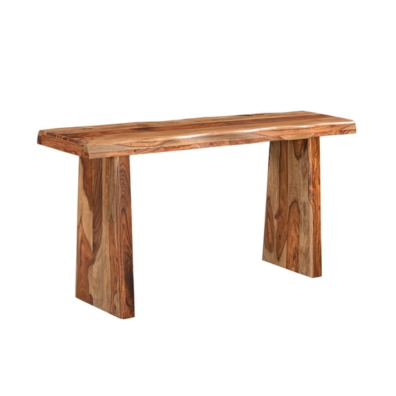Taran Designs Darcy Live Edge Solid Wood Console Table in Brown