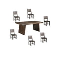 thumbnail image 1 of Taran Designs Bristol 7-piece Solid Wood Dining Set in Dark Brown, 1 of 3