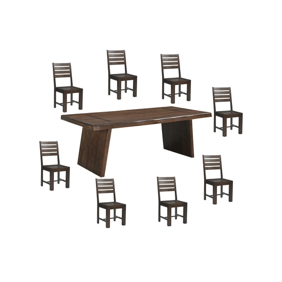Taran Designs Bristol 9-piece Solid Wood Dining Set in Dark Brown