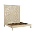 thumbnail image 1 of Taran Designs Gianna Farmhouse Solid Wood King Bed with Carved Panel in White, 1 of 9