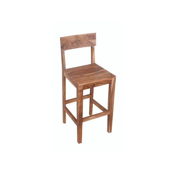 Taran Designs Harper Solid Wood Bar Chair in Brown (Set of 1)