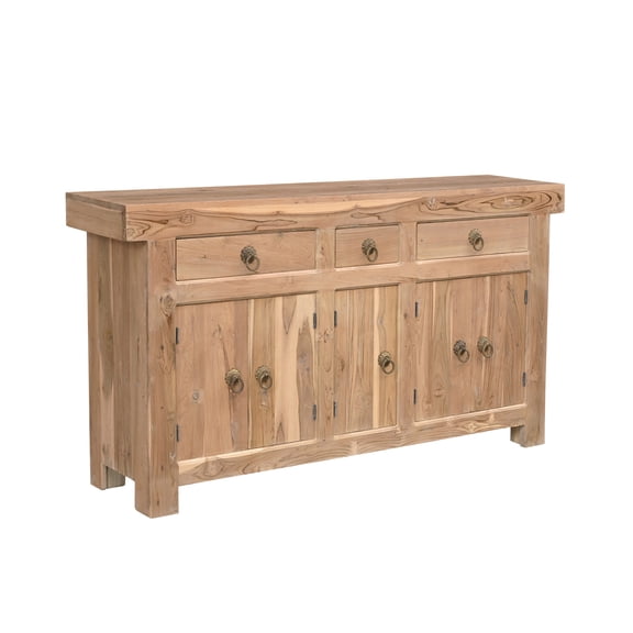 Taran Designs Isabella 3-drawer 5-door Solid Wood Sideboard in Brown