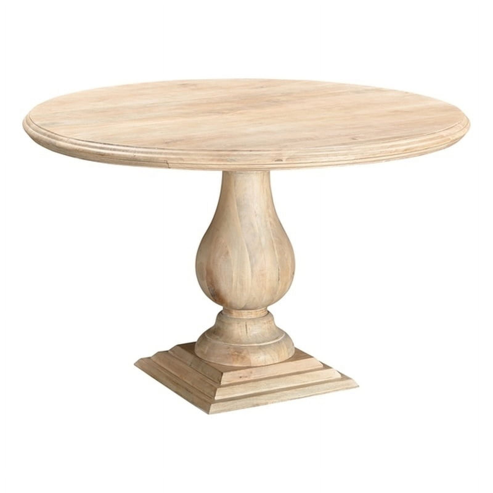 Taran Designs Lawrence 48" Round Solid Wood Pedestal Dining Table in ...