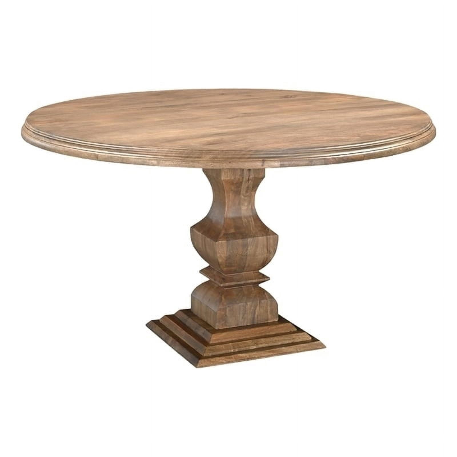 Taran Designs Lawrence 54" Round Solid Wood Pedestal Dining Table in Dark Brown - Walmart.com