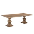 thumbnail image 1 of Taran Designs Lawrence 96" Solid Wood Double Pedestal Dining Table in Brown, 1 of 6