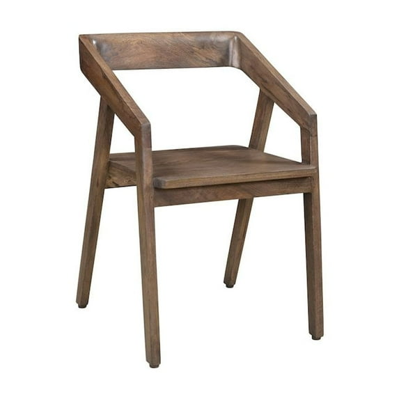 Taran Designs Maria Solid Wood Arm Chair in Dark Brown (Set of 1)