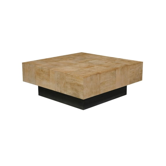Taran Designs Maria Modern Solid Wood Square Coffee Table in Brown