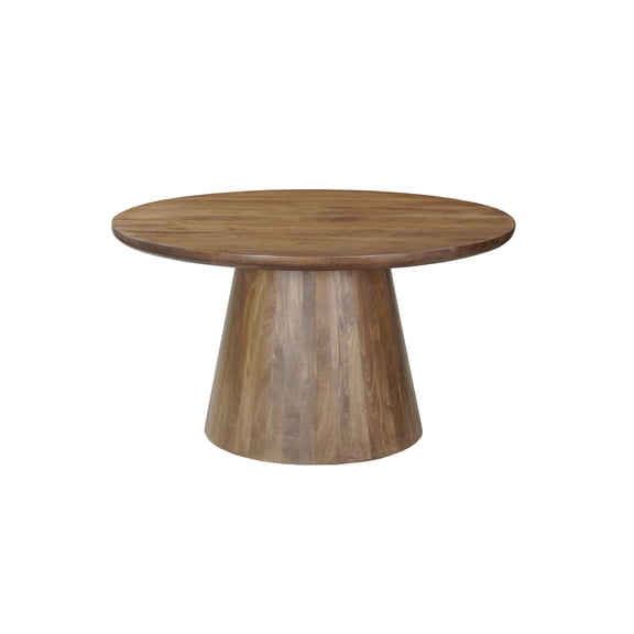 Taran Designs Mason 54" Round Solid Wood Dining Table in Dark Brown