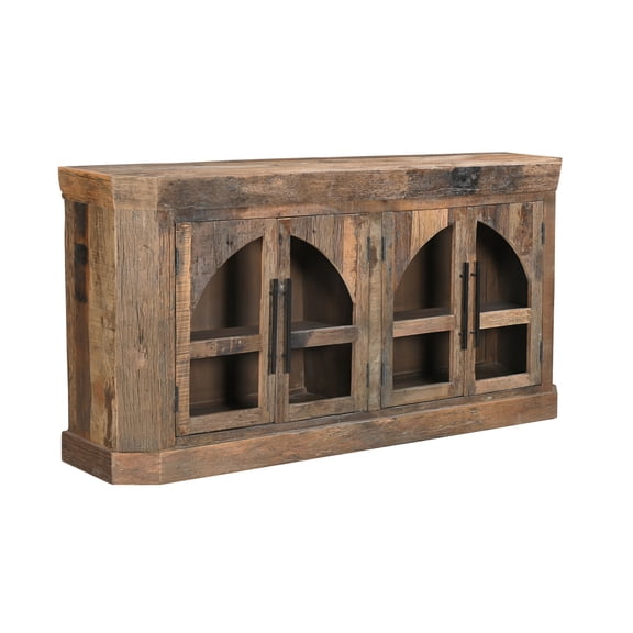 Taran Designs Milton 4-door Solid Wood Sideboard in Dark Brown