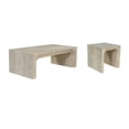 thumbnail image 1 of Taran Designs Mason 2-piece Carved Solid Wood Living Room Table Set in White, 1 of 6