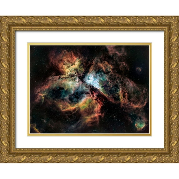 TaranSohal 14x11 Gold Ornate Wood Framed with Double Matting Museum Art Print Titled - Carina Nebula
