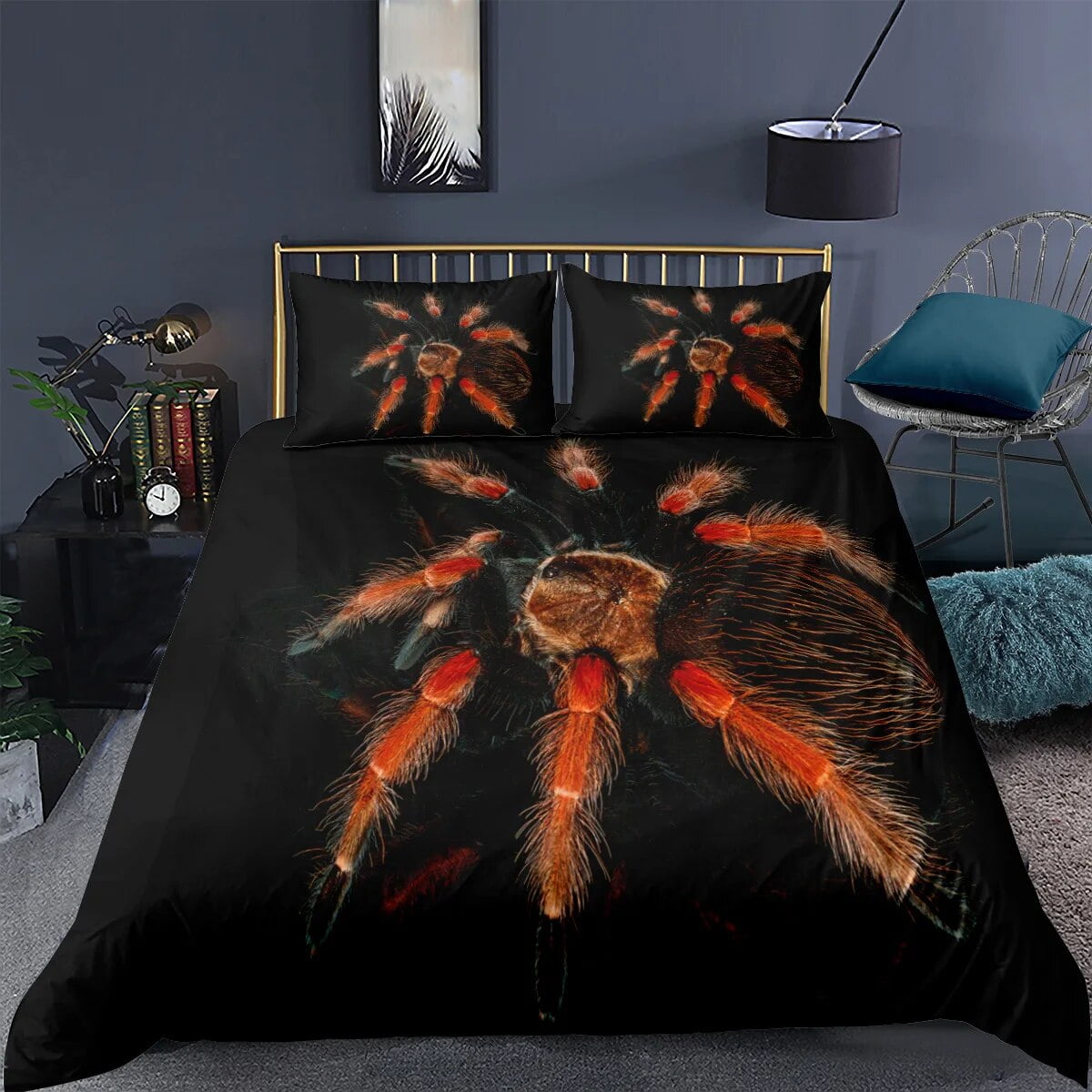 Tarantula Print Bedding Set King Full 3D Print Black Spider Comforter