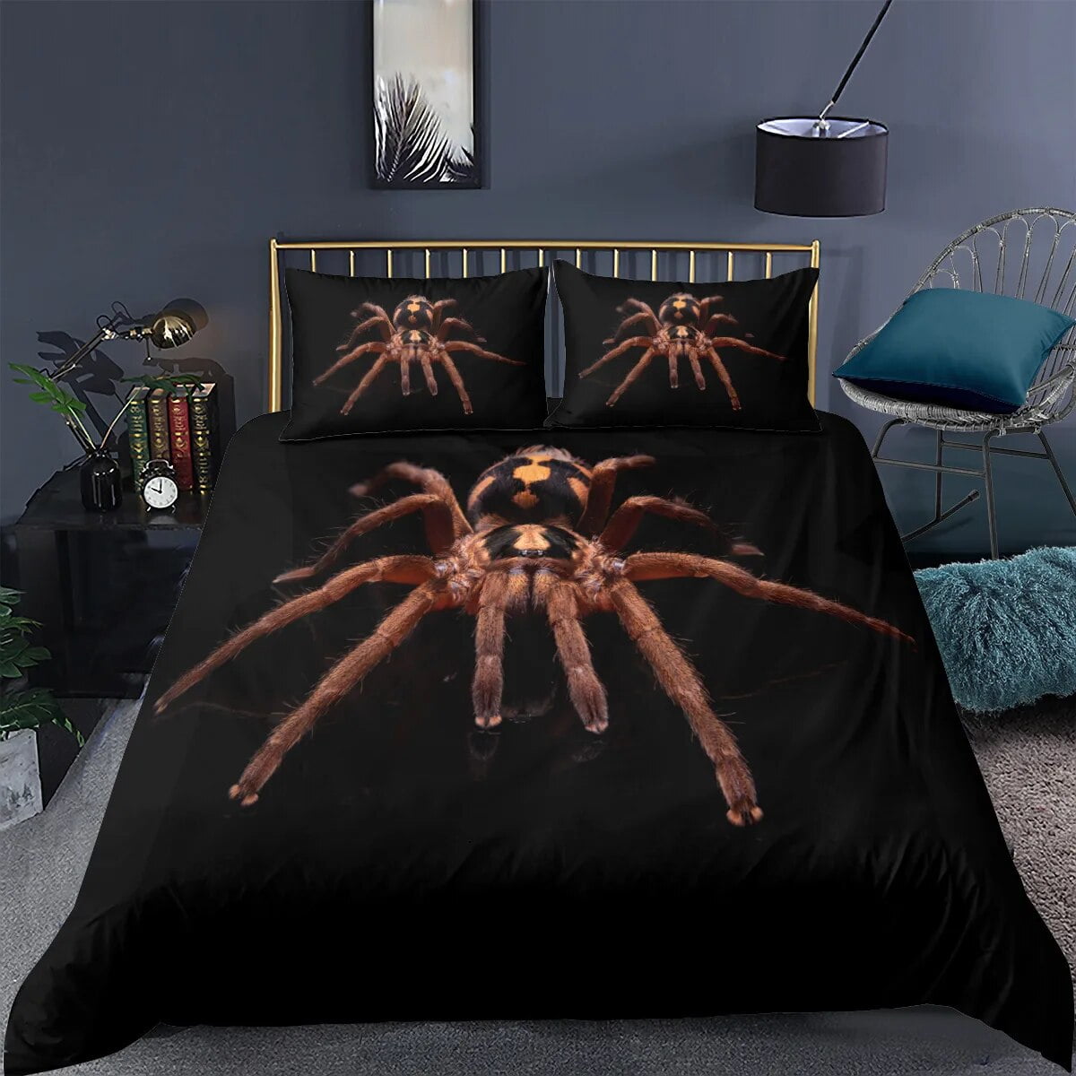Tarantula Print Bedding Set King Full 3D Print Black Spider Comforter