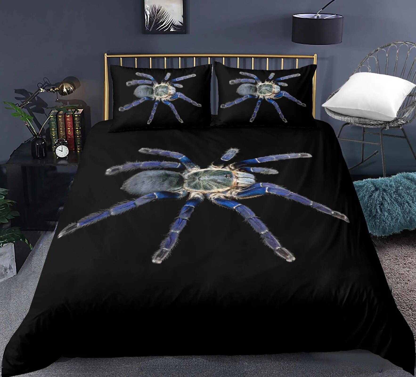 Tarantula Print Bedding Set King Full 3D Print Black Spider Comforter