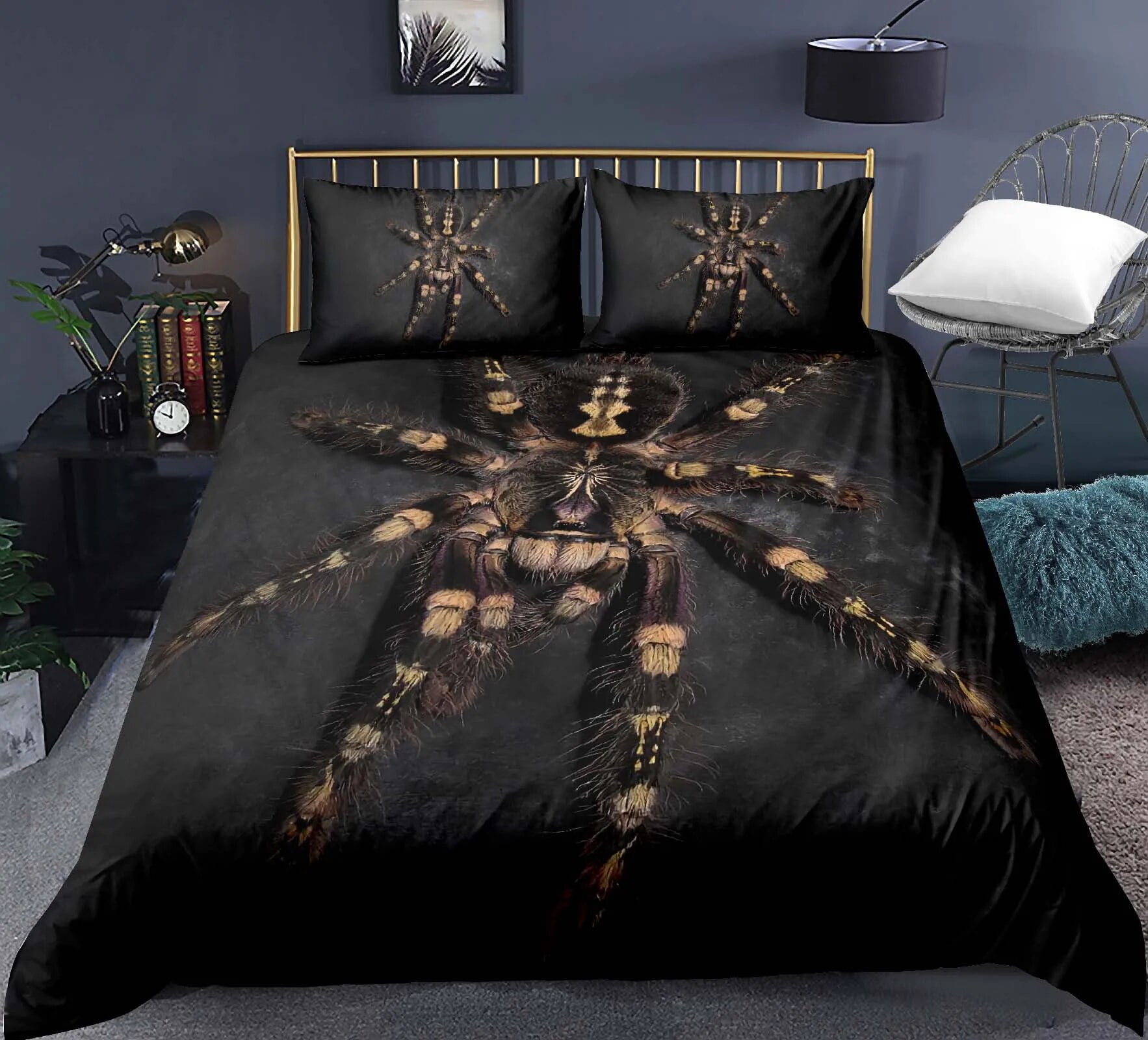 Tarantula Print Bedding Set King Full 3D Print Black Spider Comforter