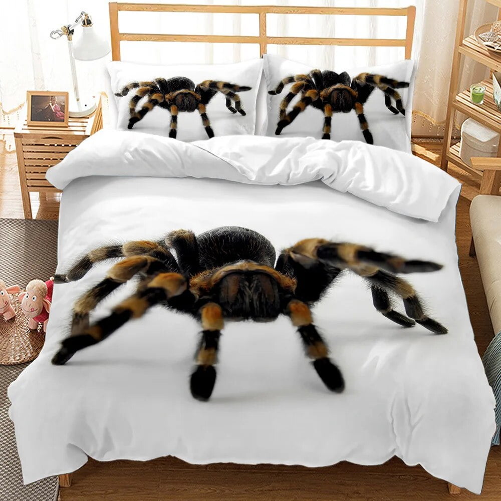 Tarantula Print Bedding Set King/ Size Black Brown Spider Comforter