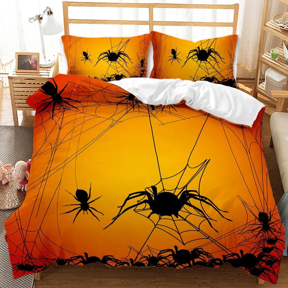 Tarantula Print Bedding Set King/ Size Black Brown Spider Comforter
