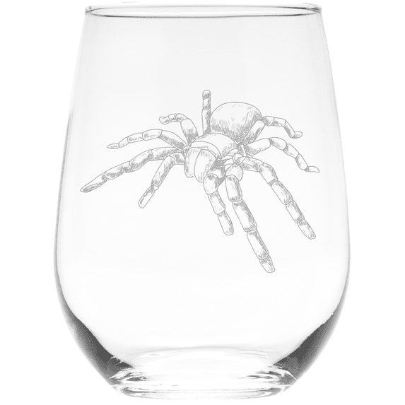 C&M Personal Gifts 17 oz Tarantula Stemless Wine Glass