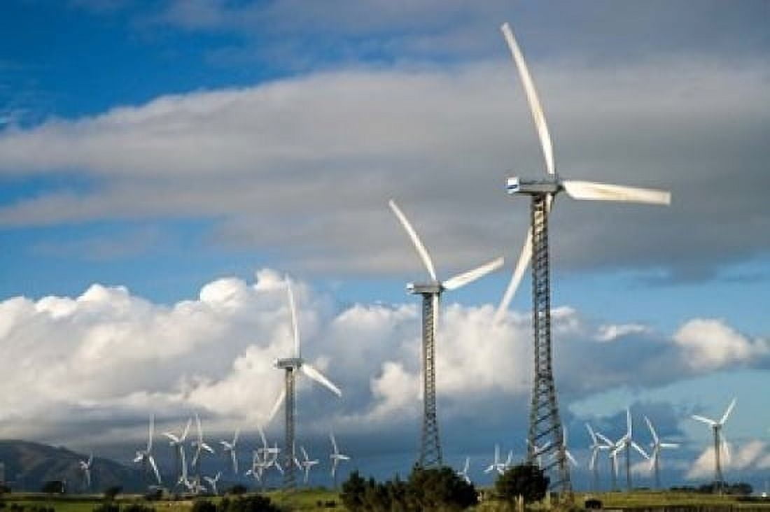 Tararua Wind Farm Tararua Ranges near Palmerston North North Island New Zealand Canvas Art - David Wall DanitaDelimont (17 x 11)
