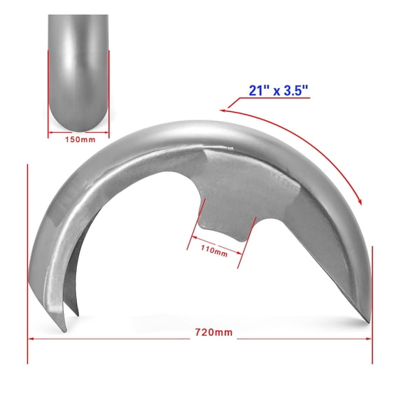 Tarazon 21" Wheel Wrap Front Fender Steel For Harley Softail Fat Boy Heritage 96-23