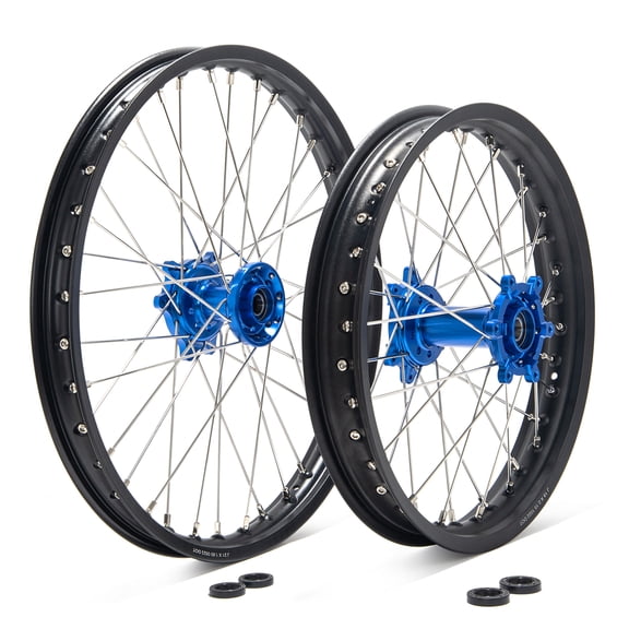 Tarazon 21"x1.6" 18"x2.15" Front Rear Wheels Rims Blue Hubs for SUR-RON Ultra Bee E-Dirt