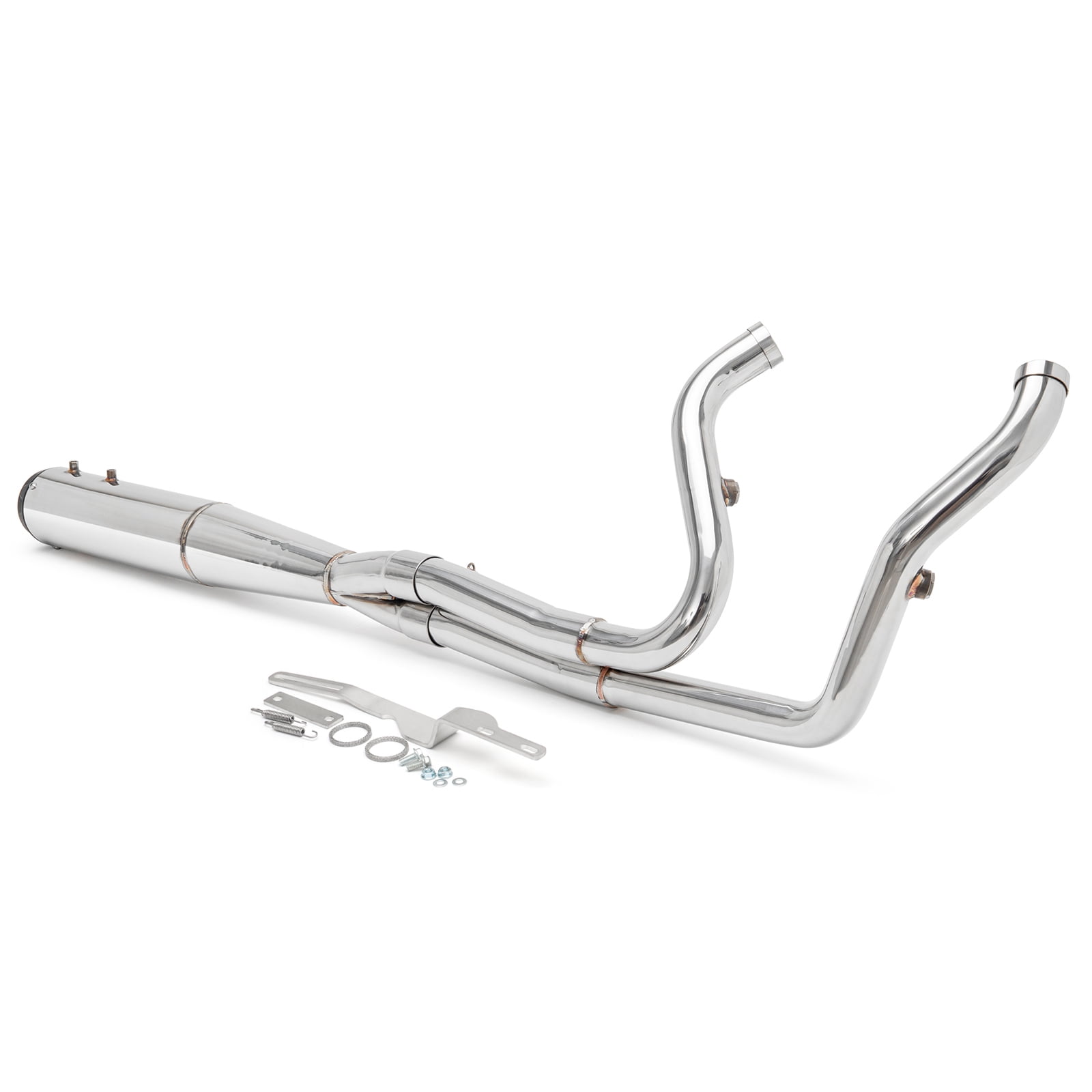 Tarazon Polished 2 into 1 Mid Length Exhaust Pipe for Harley M8 Touring Street Glide 17-23