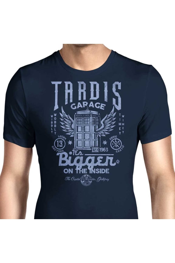 Tardis Garage Unisex T-Shirt Tee Sweatshirt Hoodie Tank Top