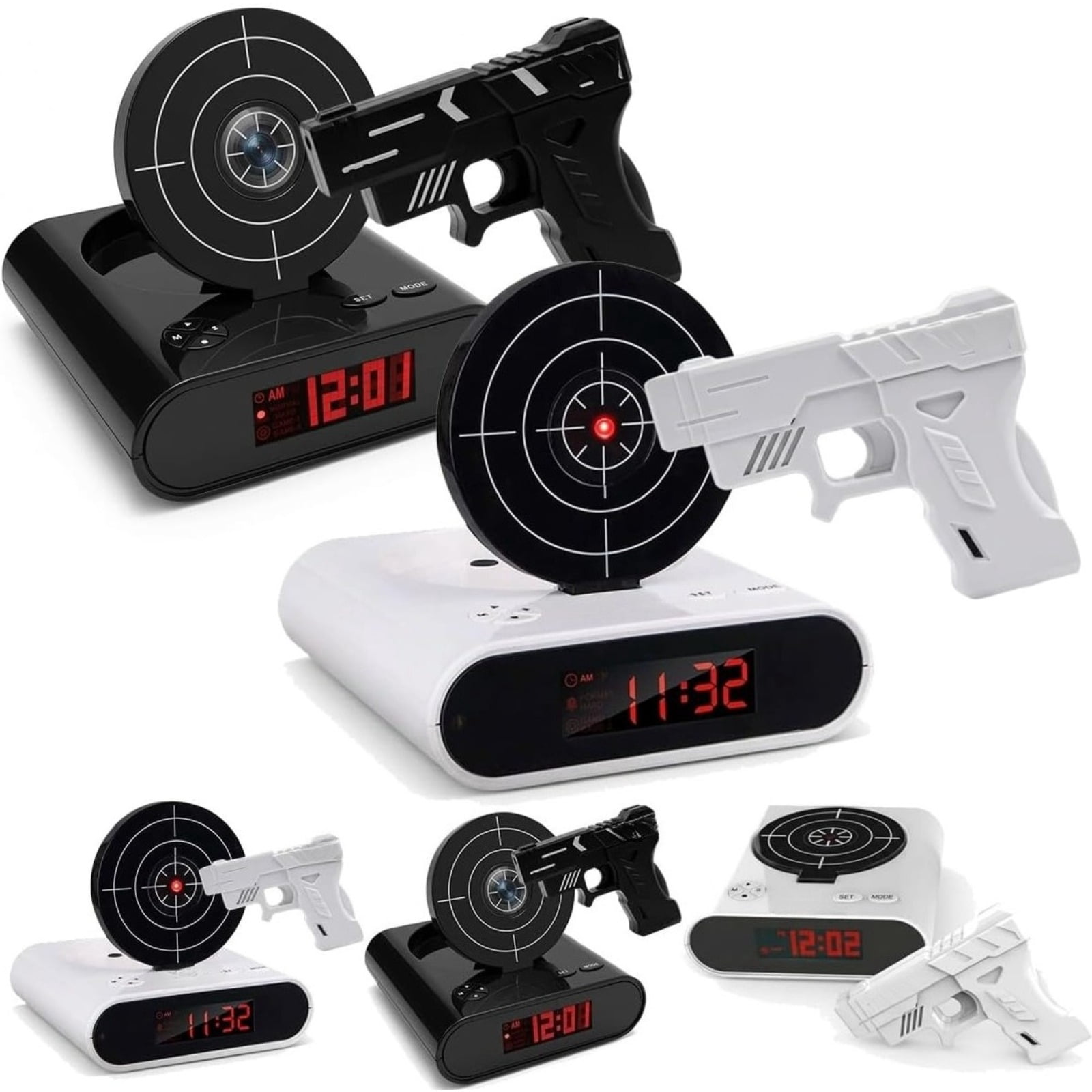 Target Alarm Clock – Shot Timer, Shooting Timing Clock , Interactive Digital Wake Shot, 2 Alarm Modes, Large LED Display for Home Office Living Room