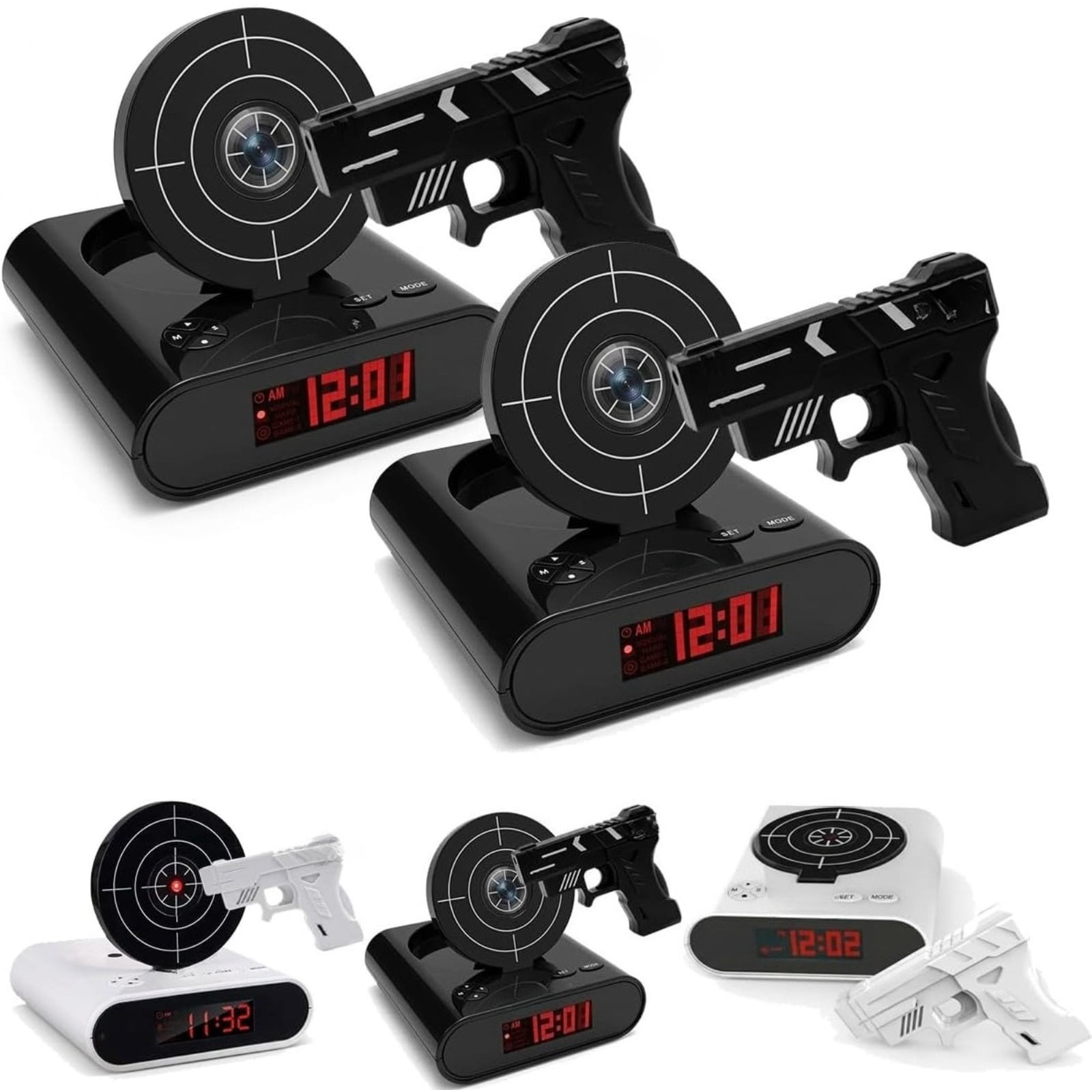 Target Alarm Clock – Shot Timer, Shooting Timing Clock , Interactive Digital Wake Shot, 2 Alarm Modes, Large LED Display for Home Office Living Room