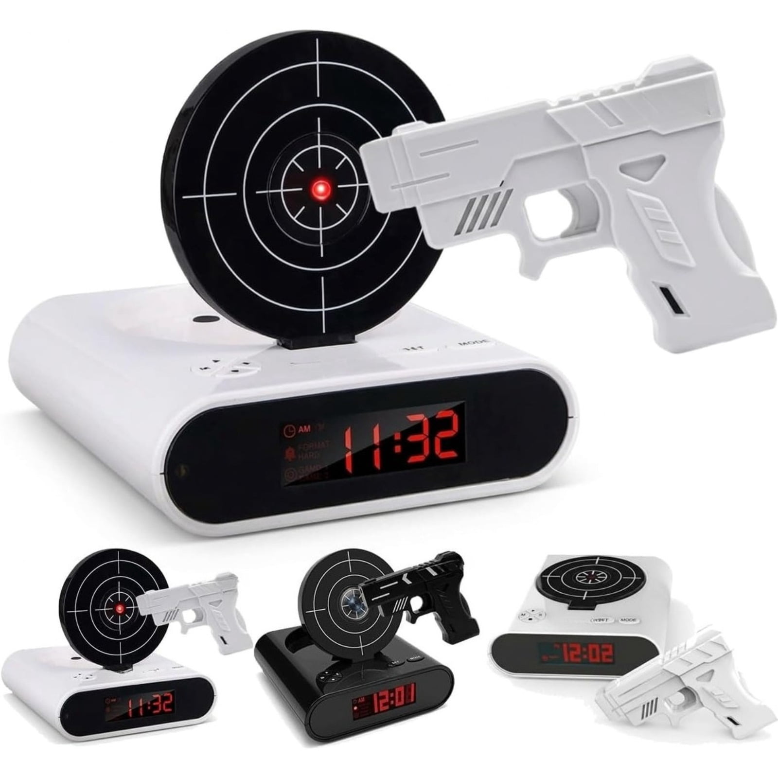 Target Alarm Clock – Shot Timer, Shooting Timing Clock , Interactive Digital Wake Shot, 2 Alarm Modes, Large LED Display for Home Office Living Room