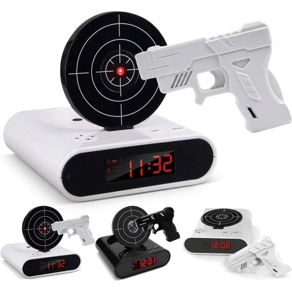 Target Alarm Clock – Shot Timer, Shooting Timing Clock , Interactive Digital Wake Shot, 2 Alarm Modes, Large LED Display for Home Office Living Room