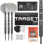 Target Darts Ares 23G Tungsten Steel Tip Darts Set - 6 Pro Grip Shafts - 9 Pro Ultra Flights   Dart Wallet - Dart Counter App Coupon Bundle