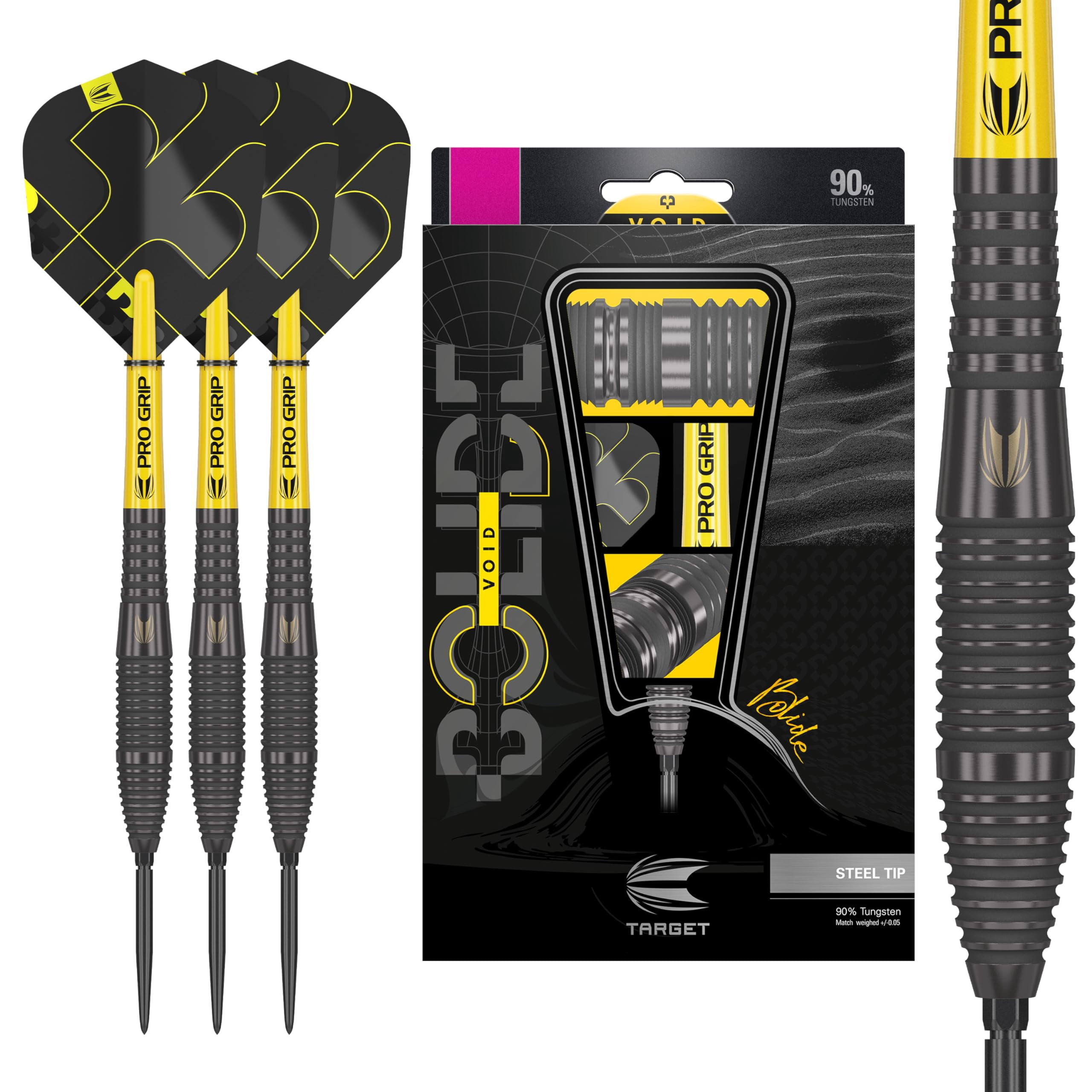 Target Darts Bolide Void 05 24G 90% Tungsten Swiss Point Steel Tip Darts Set