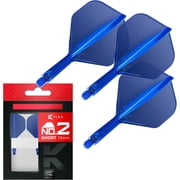 Target Darts K Flex Integrated Dart Flights And Shafts, No.2 Blue Short | Pack Of 3 K-Flex   No2, Kflex All In One Moulded Dart Flight & Stem | Professional Dart Accessories
