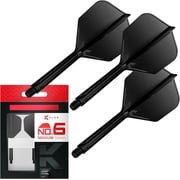 Target Darts K Flex Integrated Dart Flights And Shafts, No.6 Black Medium | Pack Of 3 K-Flex - No6, Kflex All In One Moulded Dart Flight & Stem | Professional Dart Accessories