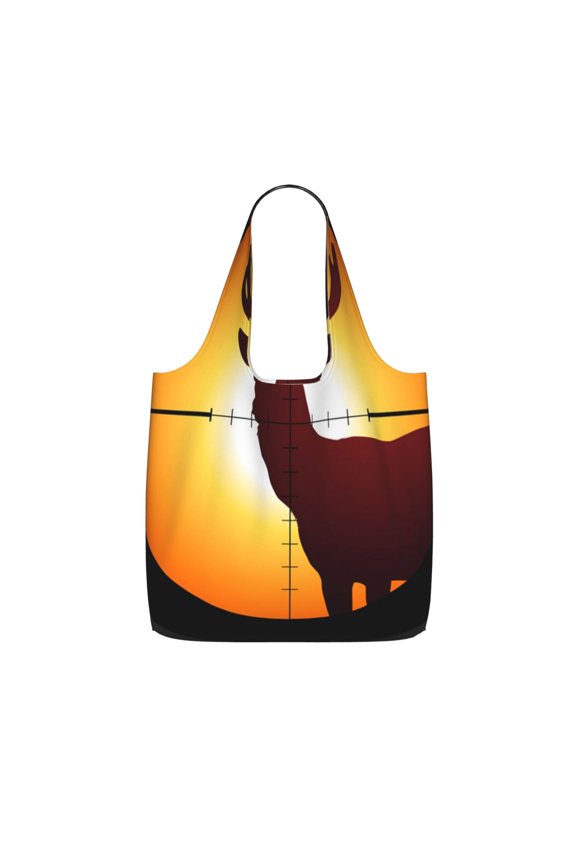 Target Deer Elk Hunting Foldable Reusable Shopping Bag Large Capacity Tote Handbag Storage Pouch for Travel Work