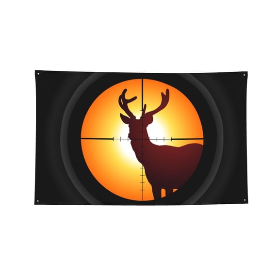 Target Deer Elk Hunting Four Hole Decorated Banner Flag for Garden Yard Home Decoration Indoor Outdoor 4x6 Ft