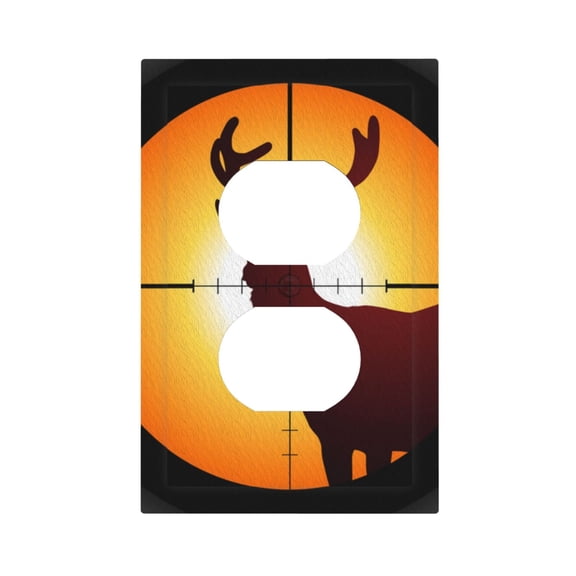Target Deer Elk Hunting Light Switch Cover Decorator Duplex Wall Plate 1-Gang Receptacle Outlet Decor