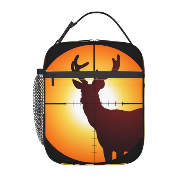Target Deer Elk Hunting Lunch Box Bag Insulated Lunchbox Reusable Tote Thermal Cooler Portable for Women Men