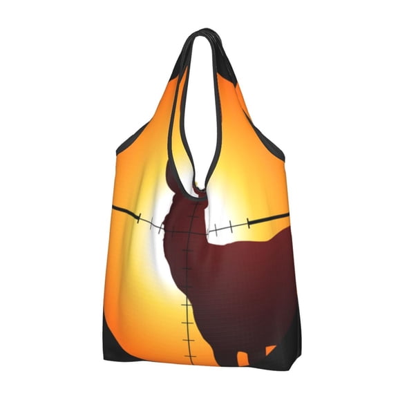 Target Deer Elk Hunting Reusable Grocery Bags Shopping Totes Foldable Washable Pouch Handbag Storage Bag