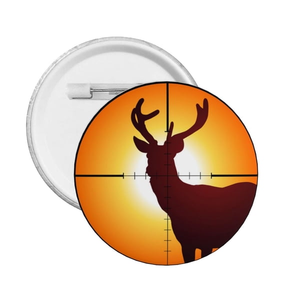 Target Deer Elk Hunting Round Button Pin Badge 5PCS Pinback Buttons Lapel Pin for Jacket, Backpack, Hat, Party Favor, Gift
