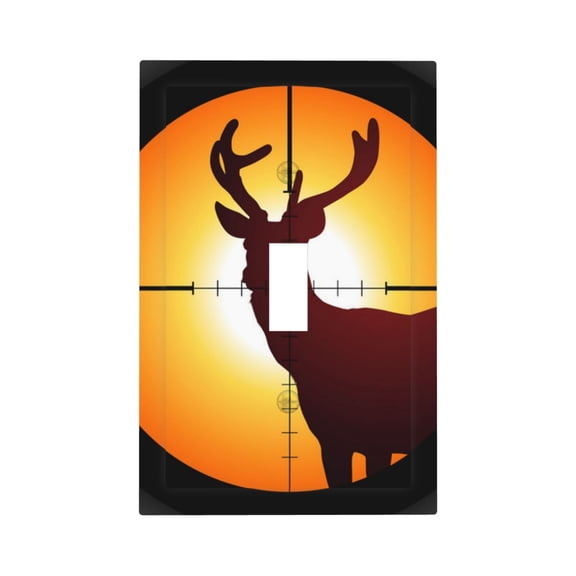 Target Deer Elk Hunting Single Toggle Wall Plate 1 Gang Decorative Electrical Outlet Light Switch Cover Switchplate