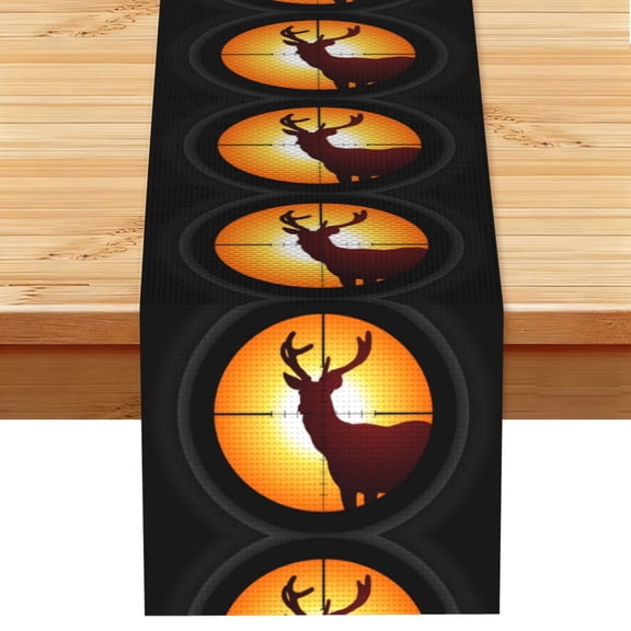 Target Deer Elk Hunting Table Runner 13x72 Inch for Dining Table Kitchen Wedding Party Decor Fireplace Mantle