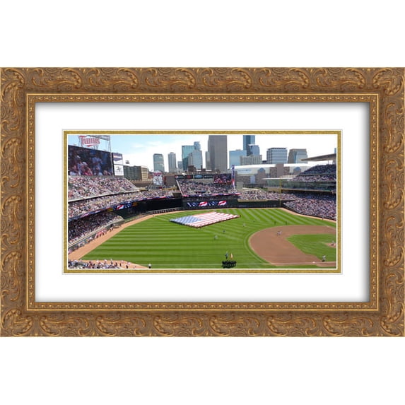 Target Field 2x Matted 24x18 Gold Ornate Framed Art Print from the Stadium Series
