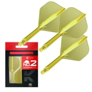 Target K-Flex Integrated No.2 Dart Flights and Shafts, Yellow, Intermediate Stem 26mm