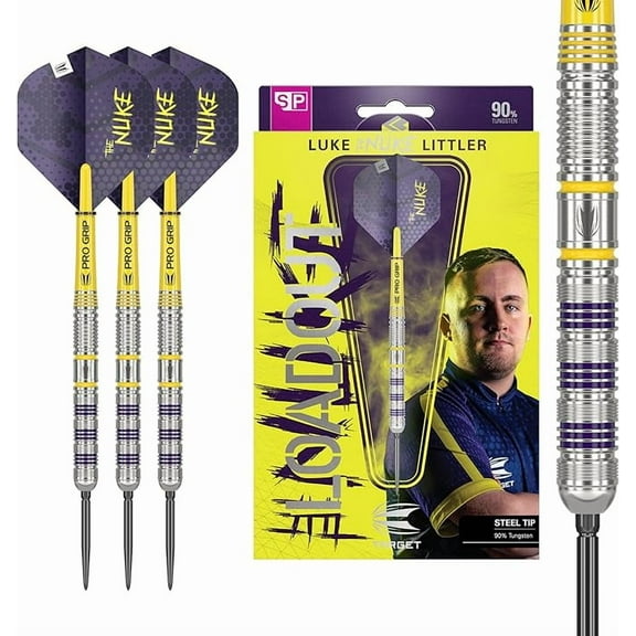 Target Luke Littler Loadout Swiss Point Steel Tip Darts 90% Tungsten 24g
