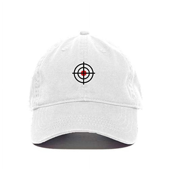 Target Sign Baseball Cap Embroidered Cotton Adjustable Dad Hat White